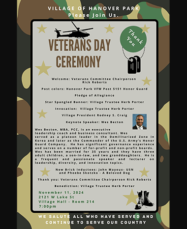 Veterans Day 2024 Agenda Flyer