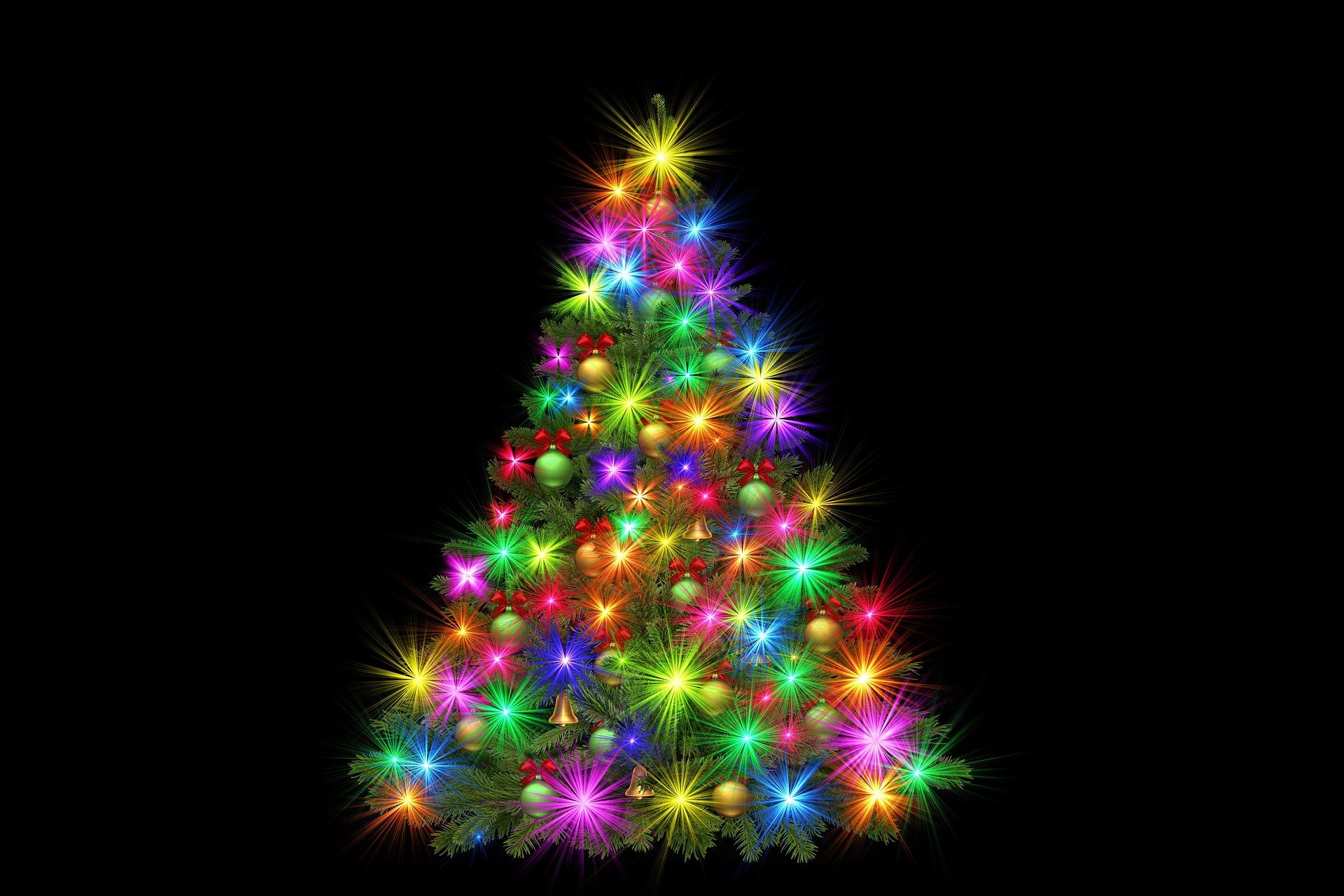 christma tree with lights