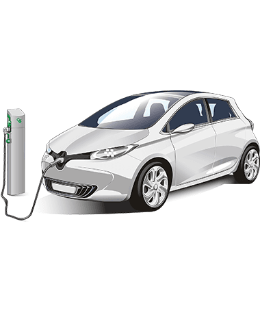 electric car charged