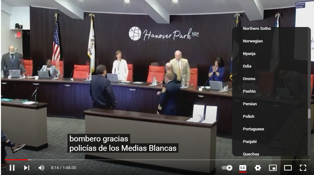 You Tube translation screenshot