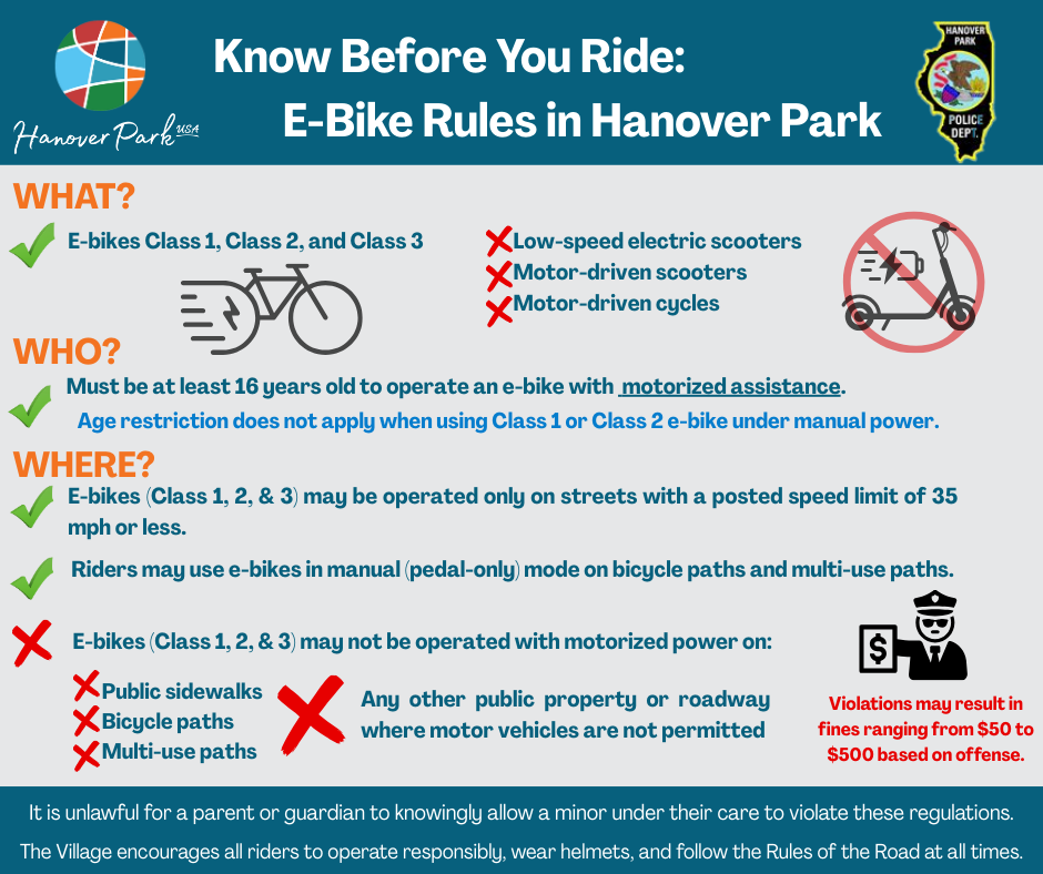 Village of Hanover Park E-Bike Regulations